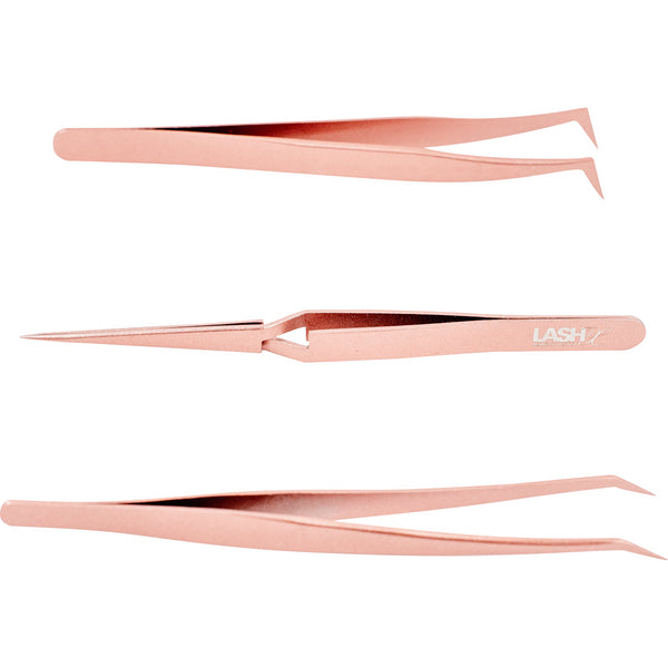 Lash Extension Isolation Tweezer - Rockstar Rose Gold - lashx.pro Healthier Professional lash extension products 